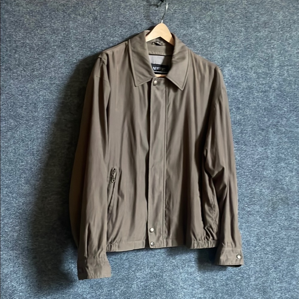 Newport Sage Green Micro Suede Zipper Jacket SZ XL